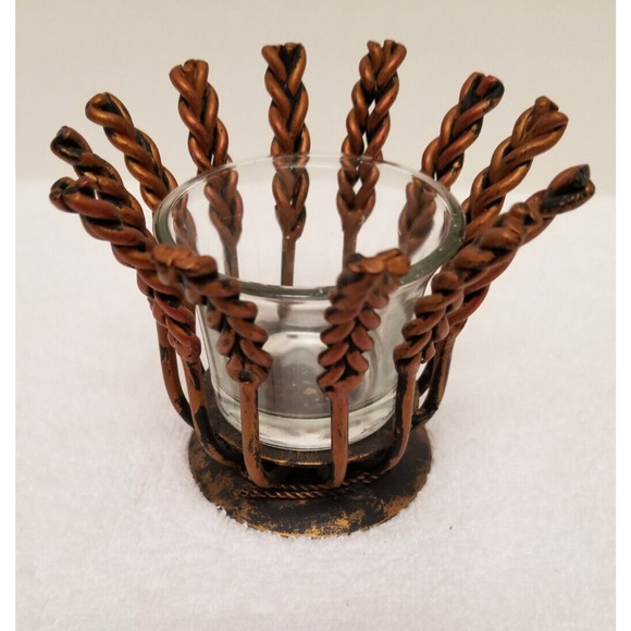 Copper look twisted small candle holder Item#253 - Picture 12 of 13